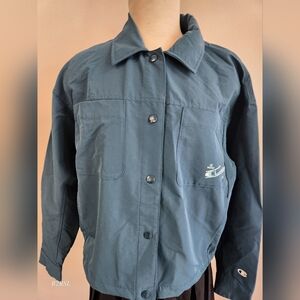 Champion Coaches Oversized Jacket Muted Teal Loose Fit Womens M NWT #gorpcore